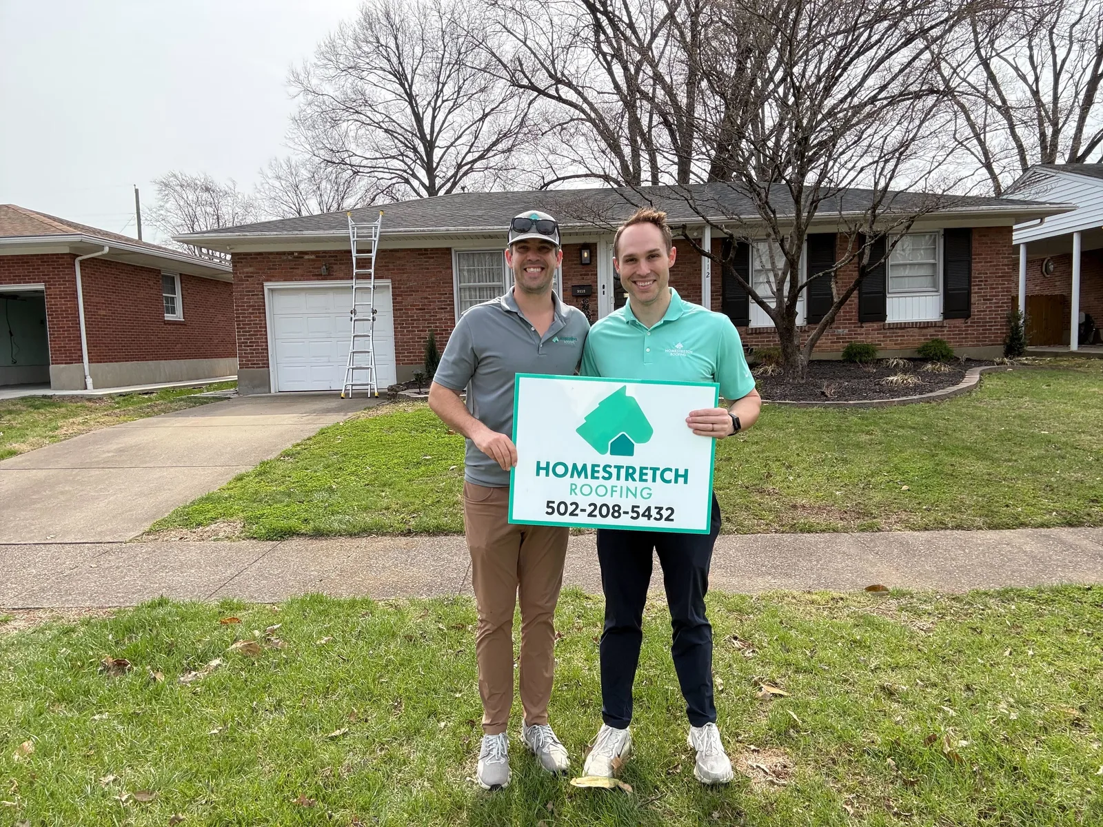 Homestretch Roofing crew installing a new roof in Louisville, KY