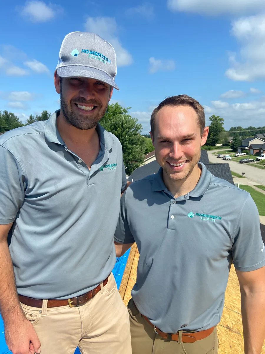 Roofing project in progress with the Homestretch crew