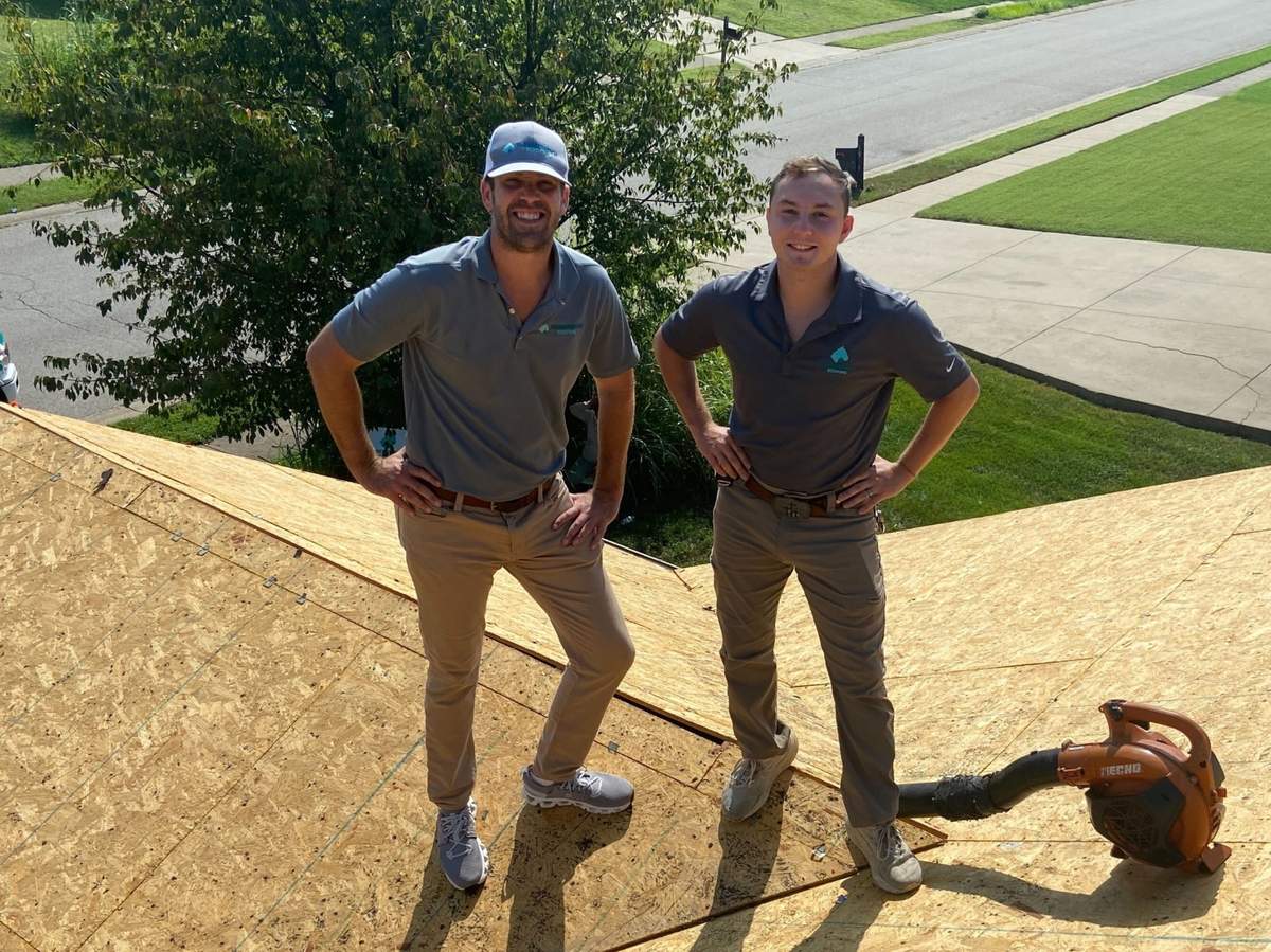 Homestretch Roofing crew on a roof during installation